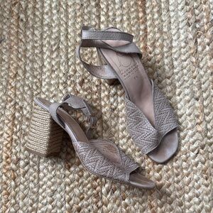 Marroqui Sanchez 7.5 Beige Tan Ankle Strap Heels Sandals